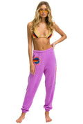 Retro AVIATOR NATION MALIBU SWEATPANTS - NEON PURPLE