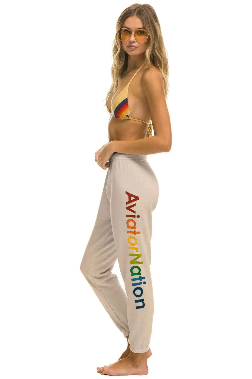 Retro AVIATOR NATION MIAMI SWEATPANTS - SAND