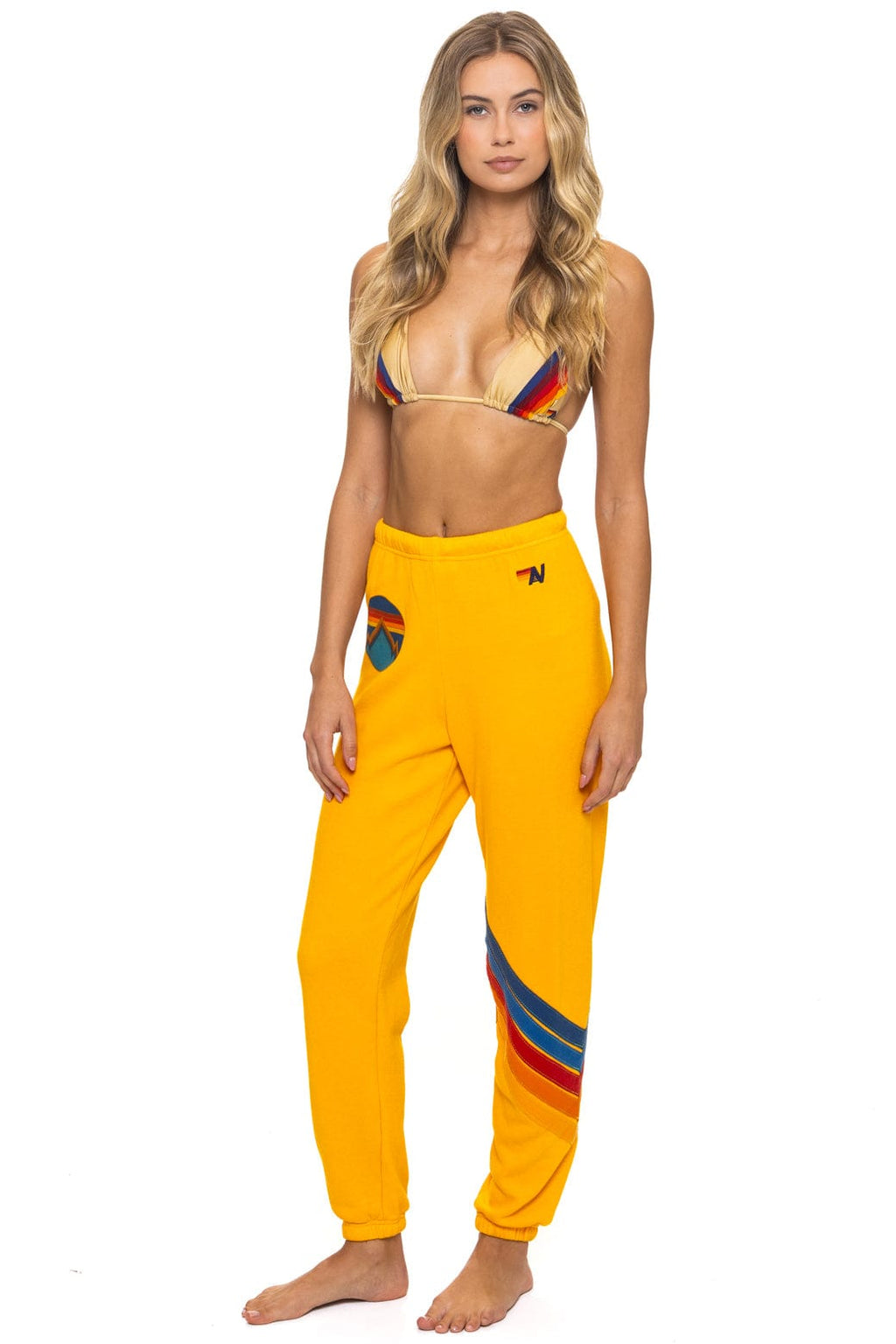 Retro ALL SEASONS CIRCLE CHEVRON SWEATPANTS - GOLD
