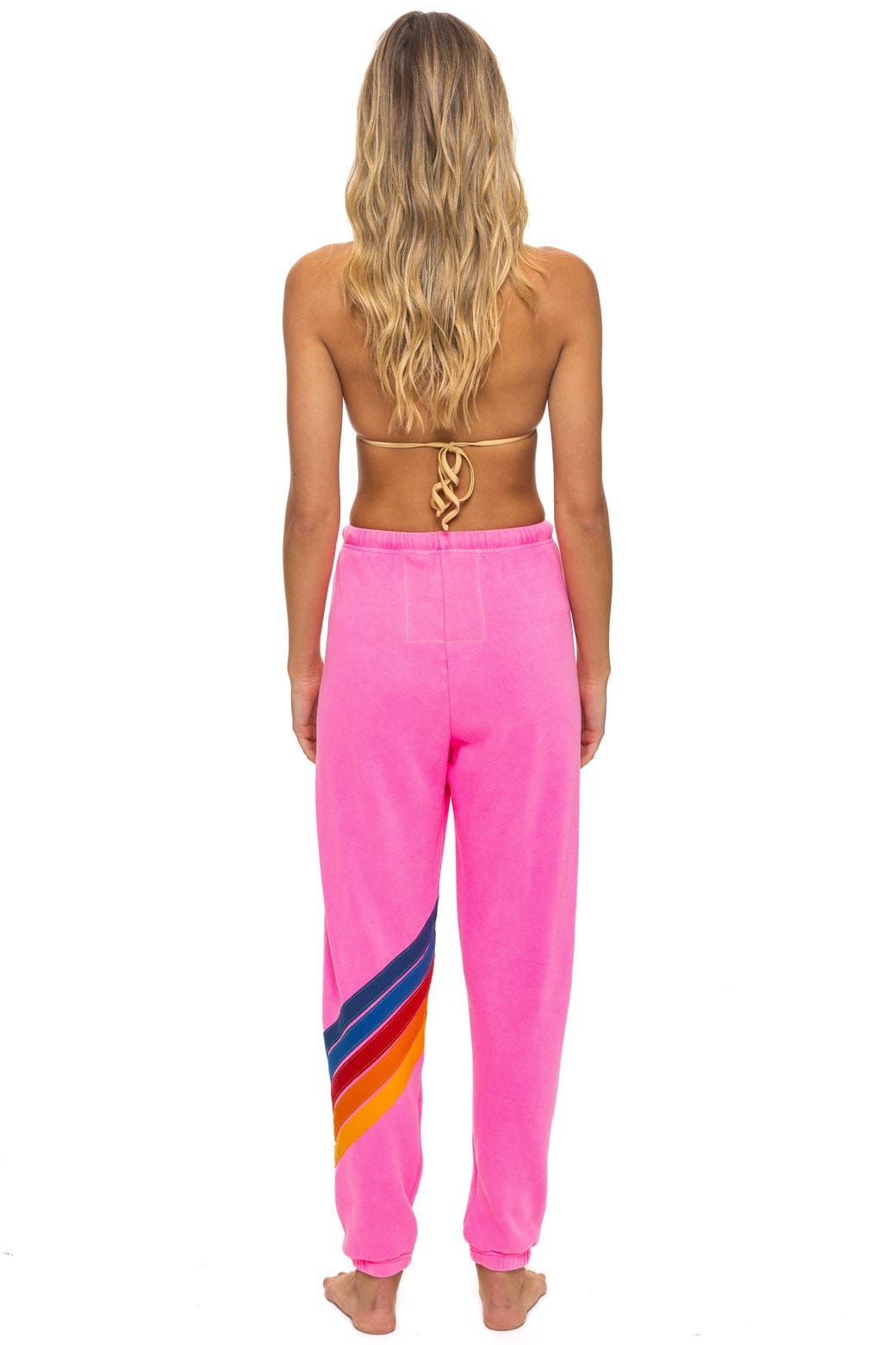 Retro ALL SEASONS CIRCLE CHEVRON SWEATPANTS - NEON PINK