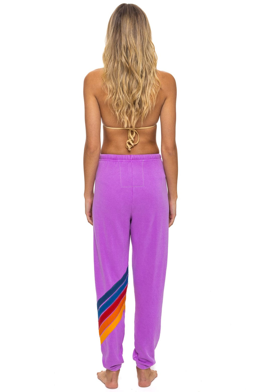 Retro ALL SEASONS CIRCLE CHEVRON SWEATPANTS - NEON PURPLE