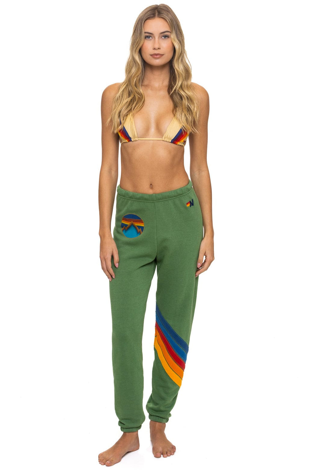 Retro ALL SEASONS CIRCLE CHEVRON SWEATPANTS - PALM