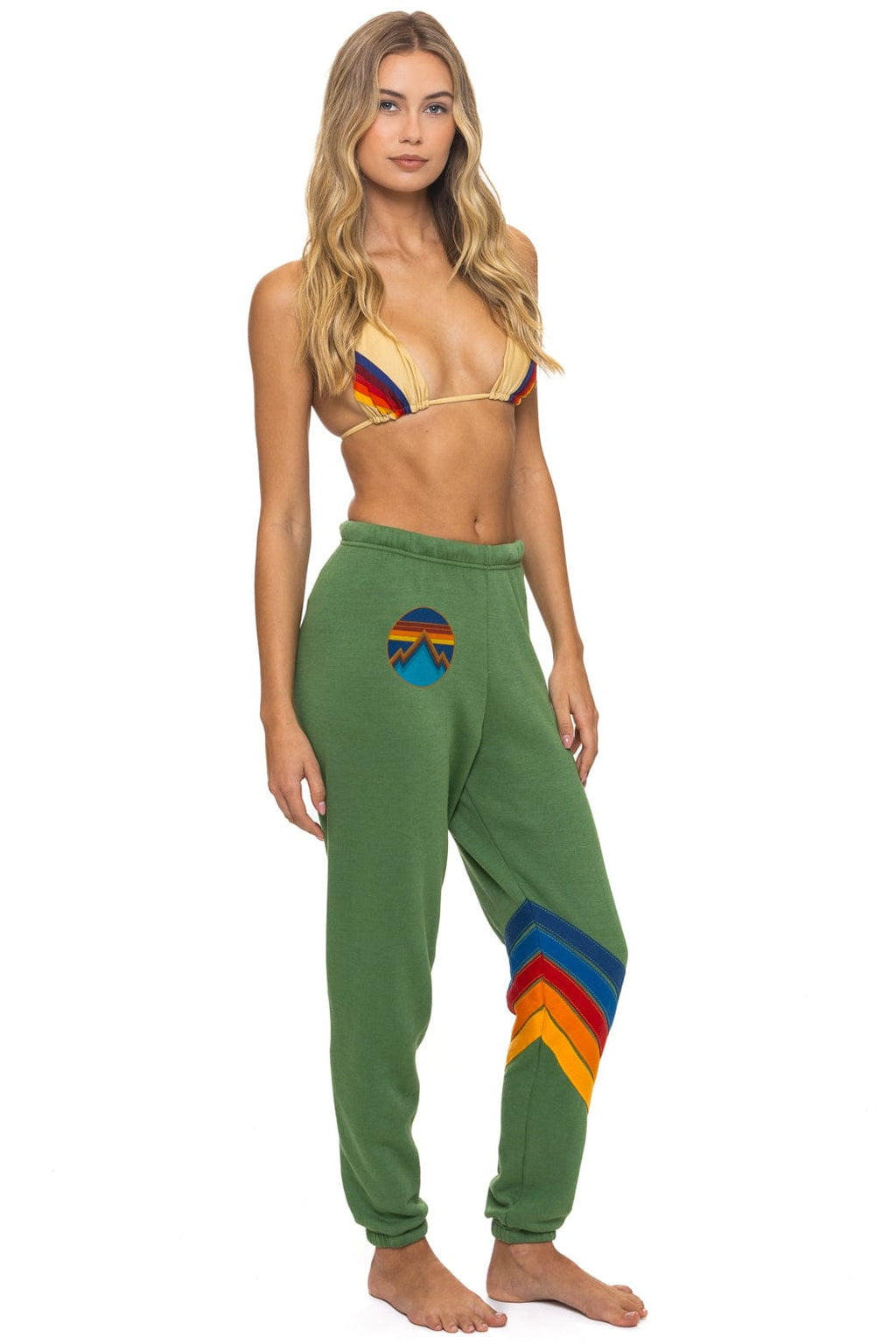 Retro ALL SEASONS CIRCLE CHEVRON SWEATPANTS - PALM