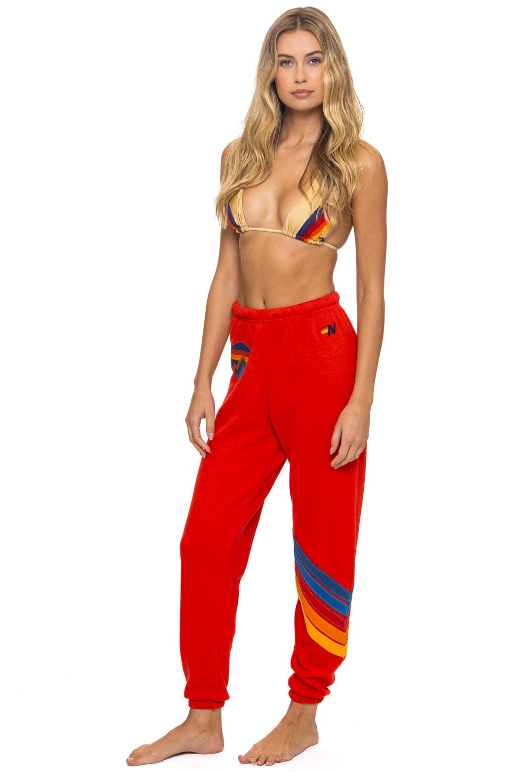 Retro ALL SEASONS CIRCLE CHEVRON SWEATPANTS - RED