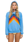 Retro MOUNTAIN STITCH CHEVRON PULLOVER HOODIE RELAXED - SKY