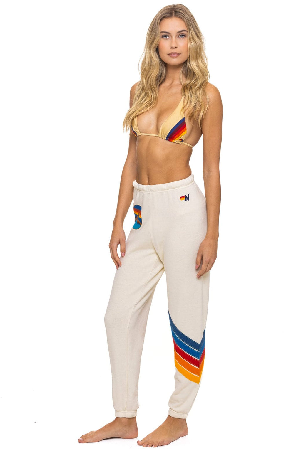 Retro ALL SEASONS CIRCLE CHEVRON SWEATPANTS - VINTAGE WHITE
