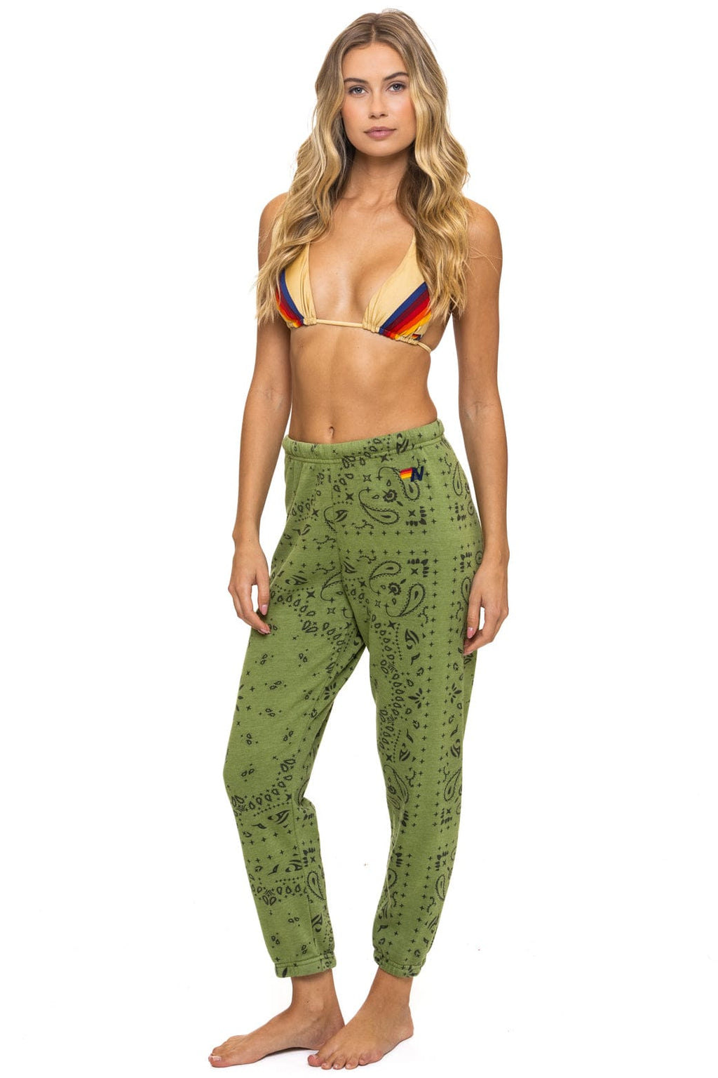 Retro BANDANA SWEATPANTS - JUNGLE GREEN
