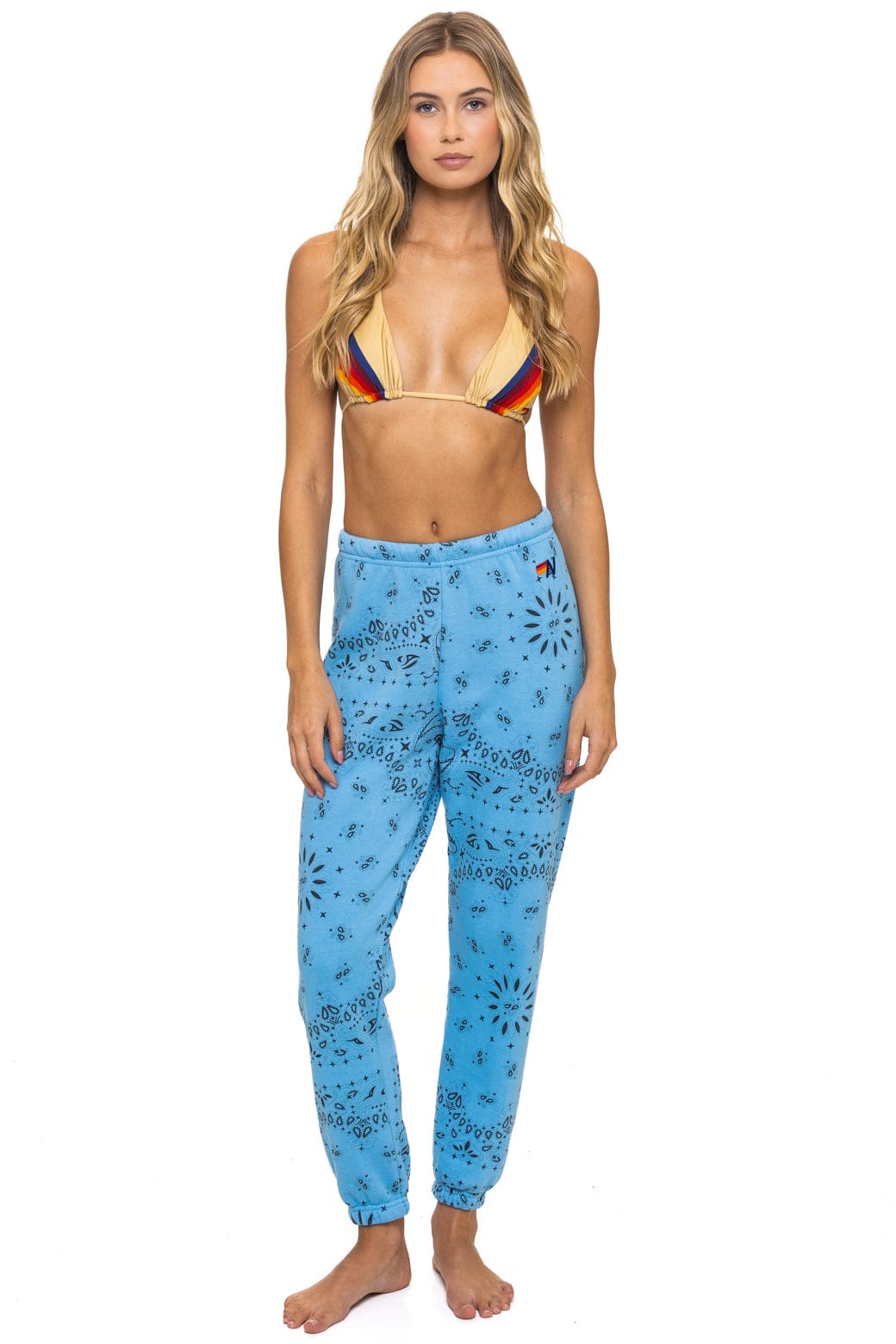 Retro BANDANA SWEATPANTS - SKY