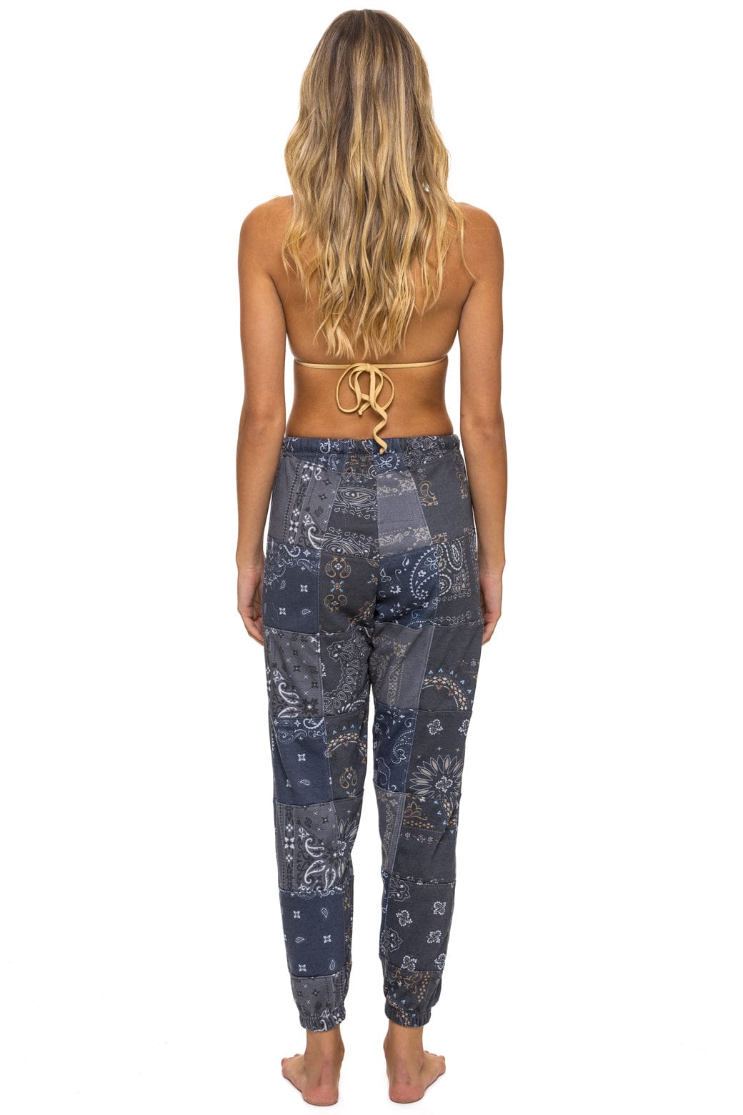 Retro BANDANA QUILTED SWEATPANTS - CHARCOAL