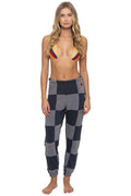 Retro CHECK QUILTED SWEATPANTS - HEATHER CHARCOAL