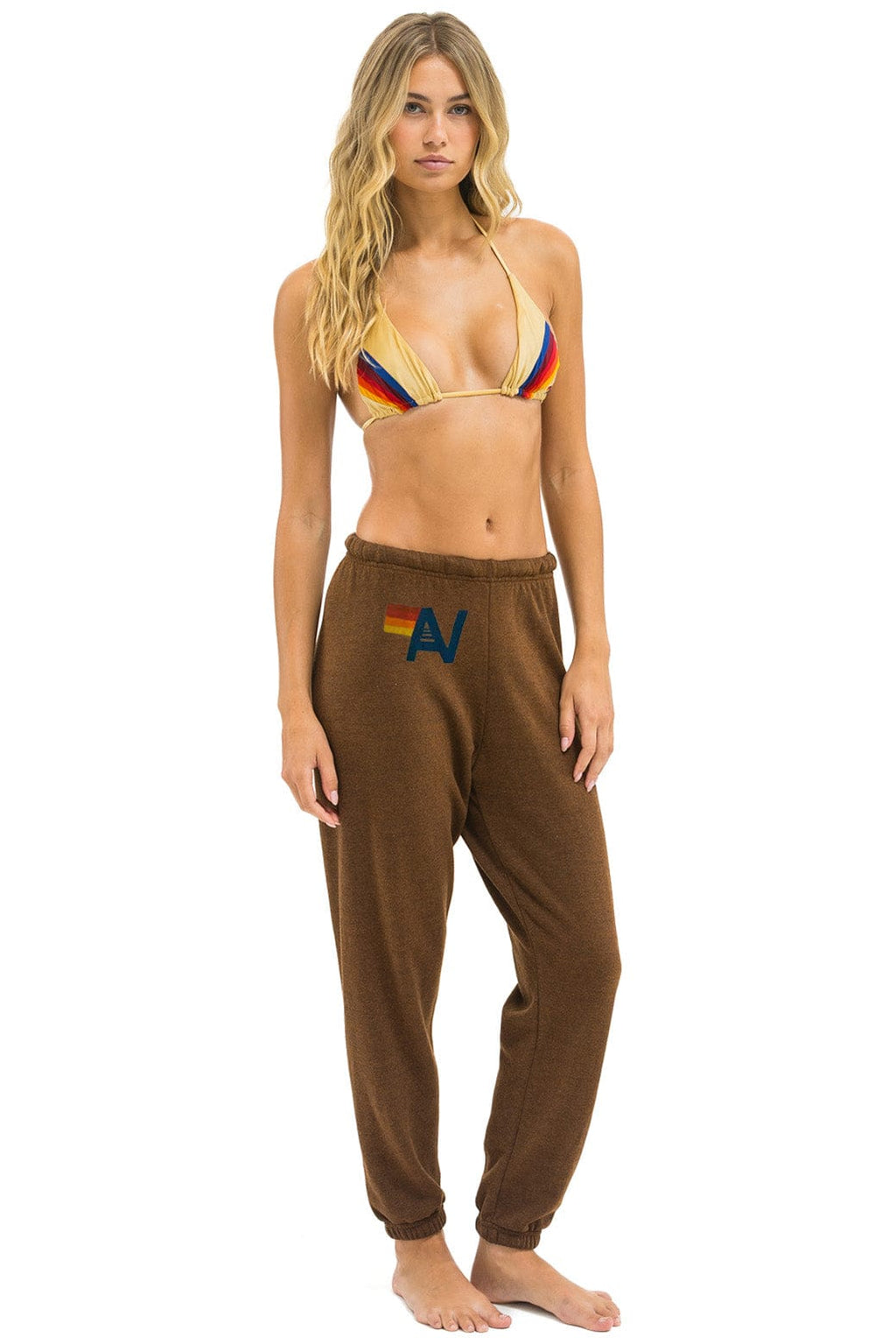 Retro LOGO SWEATPANTS - CHOCOLATE