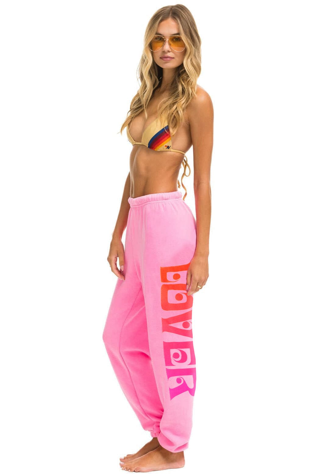 Retro LOVER SWEATPANTS - NEON PINK