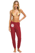 Retro UNIVERSITY OF OKLAHOMA BOLT UNISEX SWEATPANTS - CRIMSON