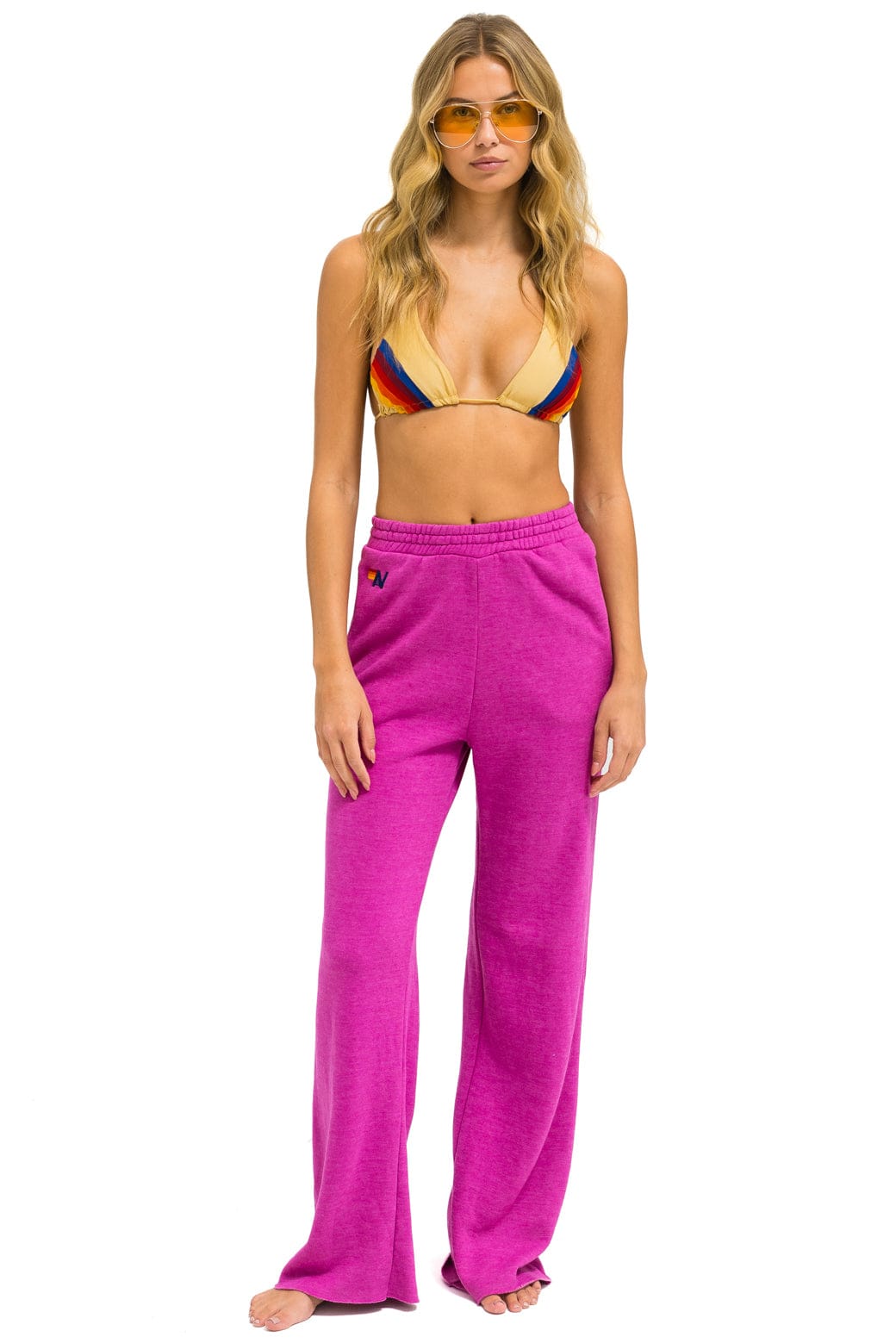 Retro WIDE LEG POCKET SWEATPANTS - MAGENTA