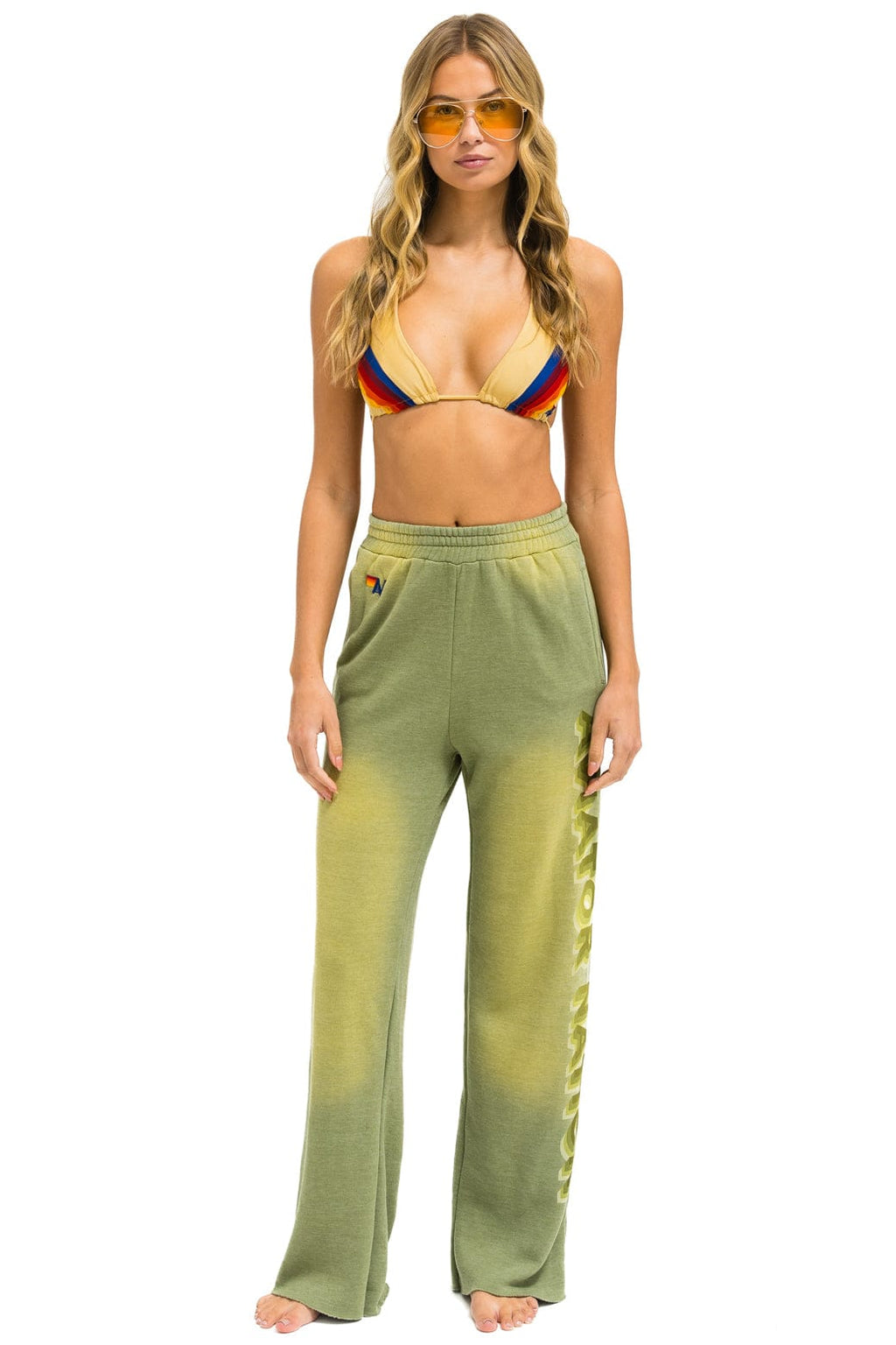 Retro AN 3D WIDE LEG POCKET SWEATPANTS - FADED ARMY