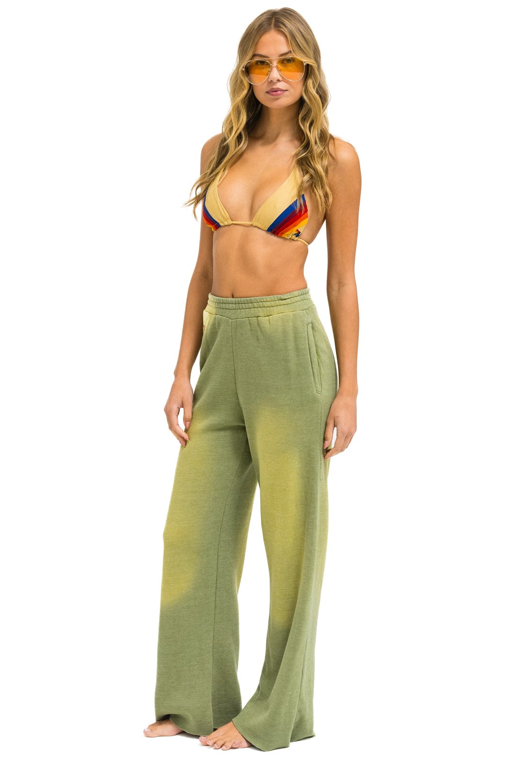 Retro ESSENTIAL WIDE LEG POCKET SWEATPANTS - FADED ARMY