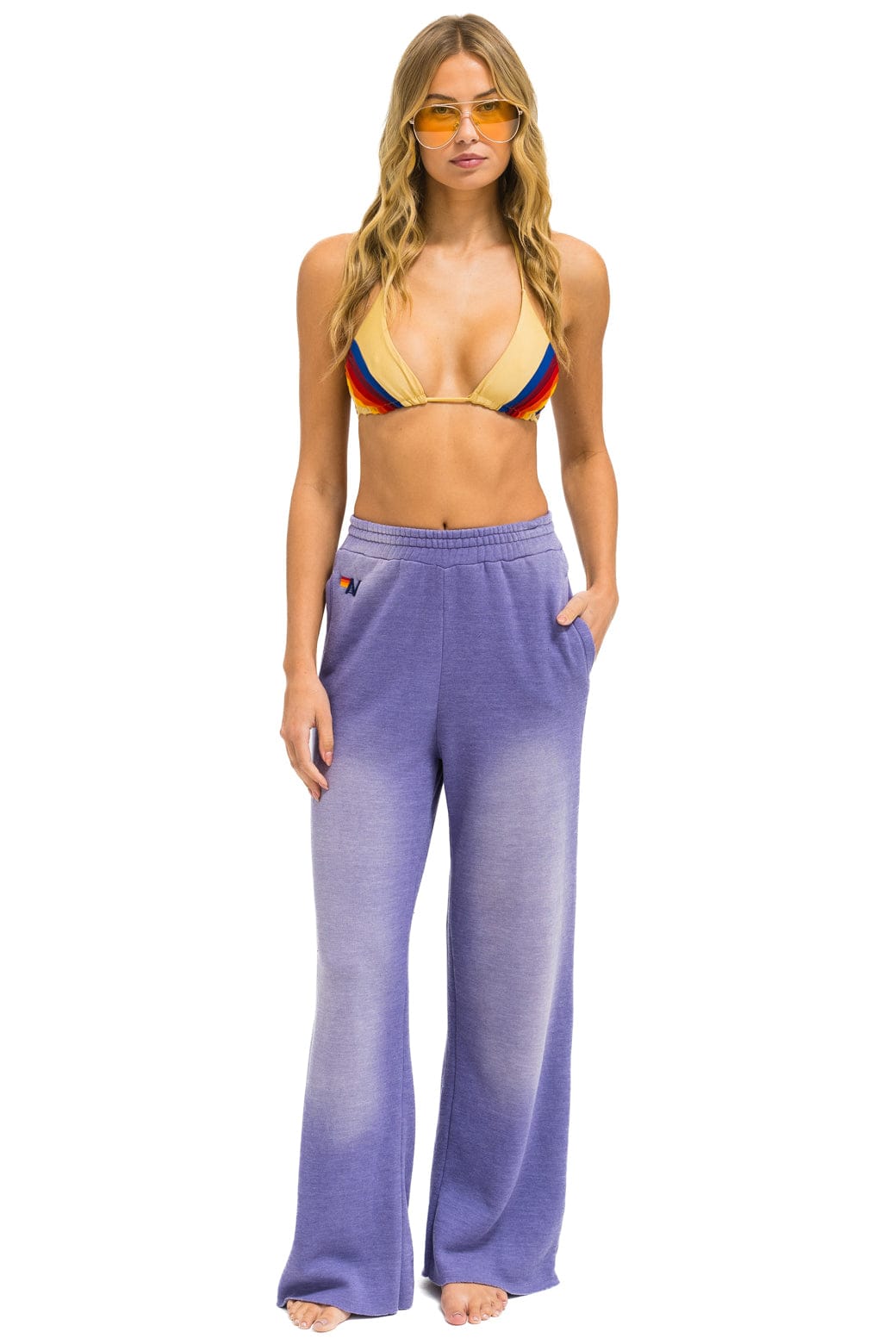 Retro ESSENTIAL WIDE LEG POCKET SWEATPANTS - FADED GRAPE