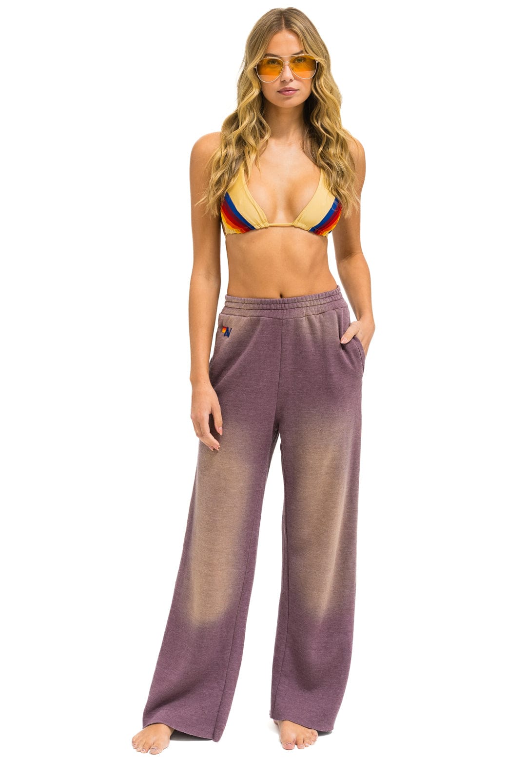 Retro ESSENTIAL WIDE LEG POCKET SWEATPANTS - FADED MOCHA