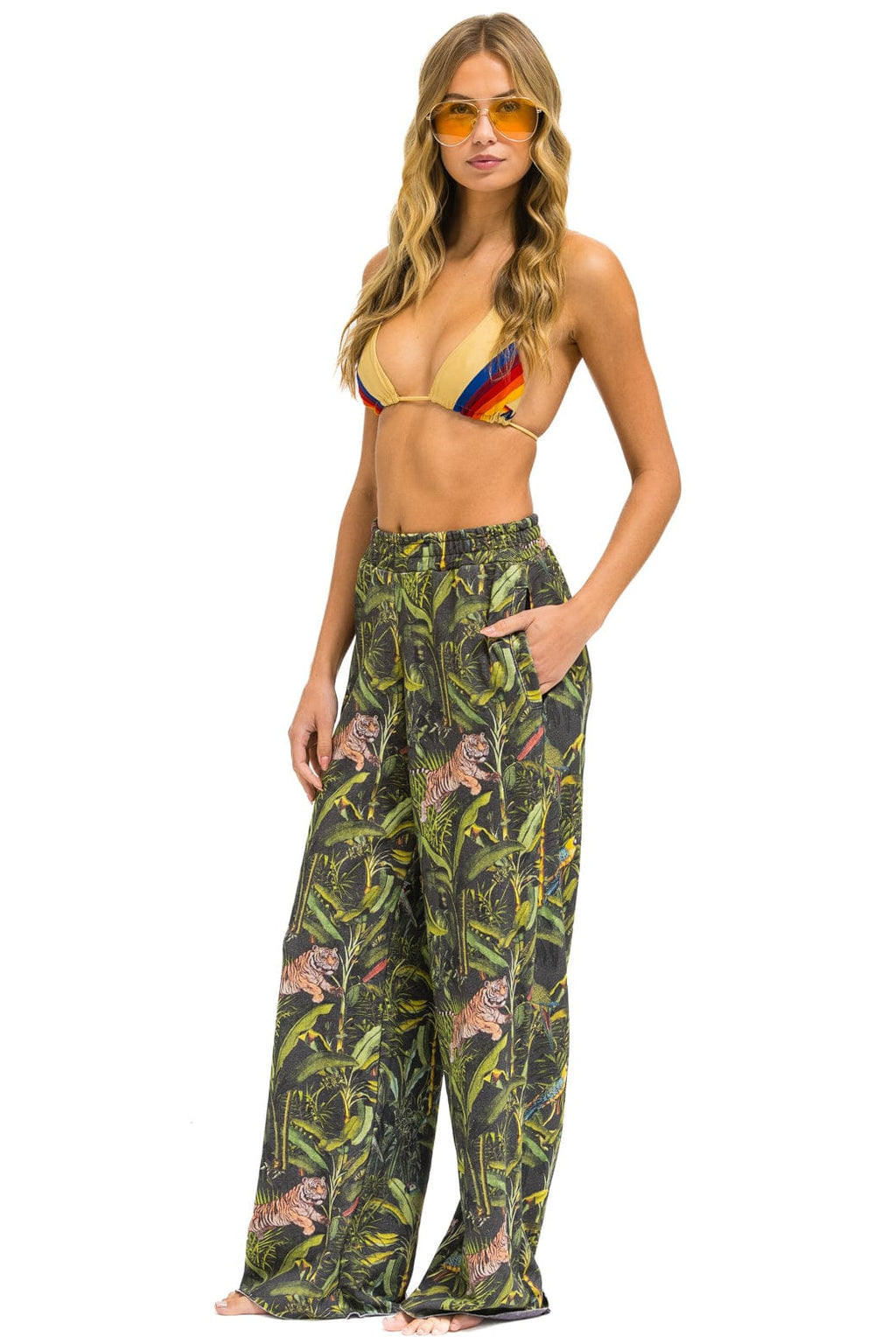 Retro JUNGLE WIDE LEG POCKET SWEATPANTS - VINTAGE CHARCOAL