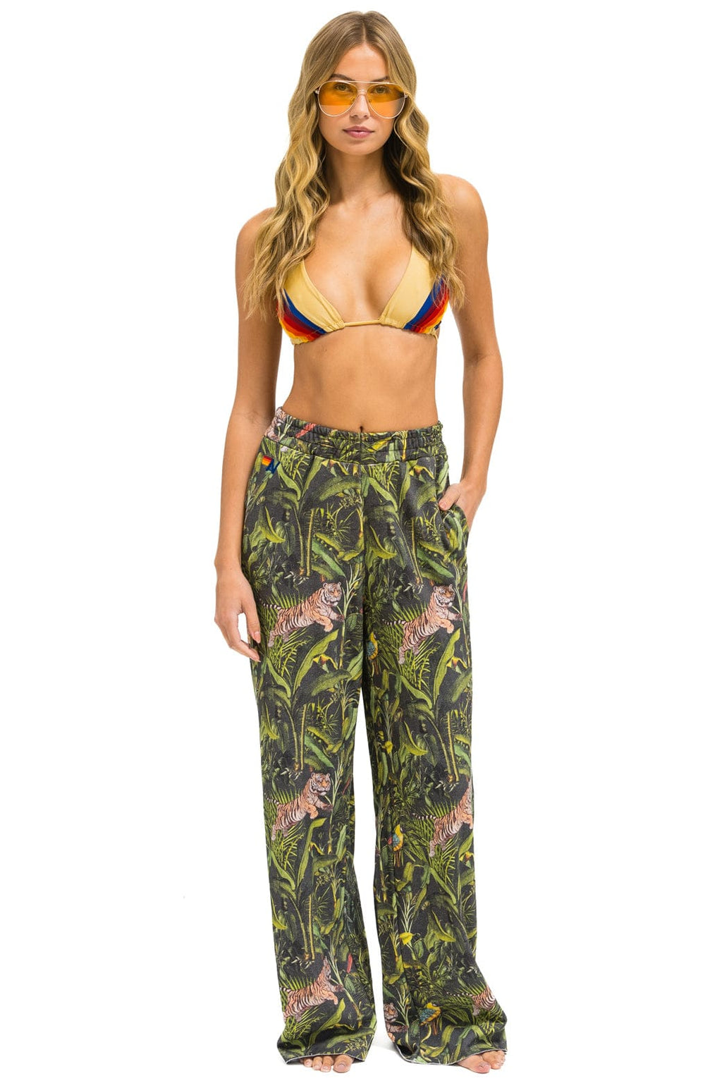 Retro JUNGLE WIDE LEG POCKET SWEATPANTS - VINTAGE CHARCOAL