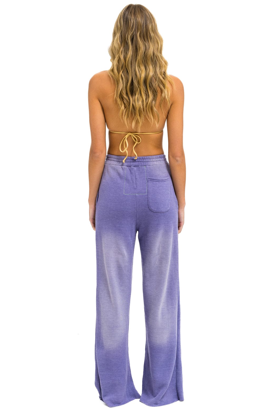 Retro PARROT WIDE LEG POCKET SWEATPANTS - FADED GRAPE