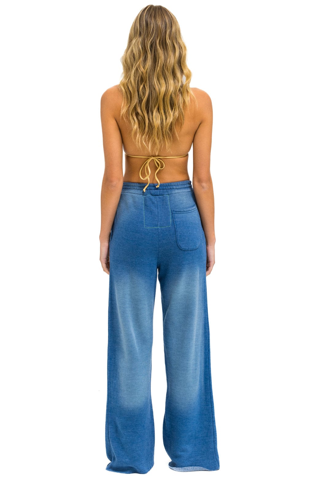 Retro PARROT WIDE LEG POCKET SWEATPANTS - FADED WATER
