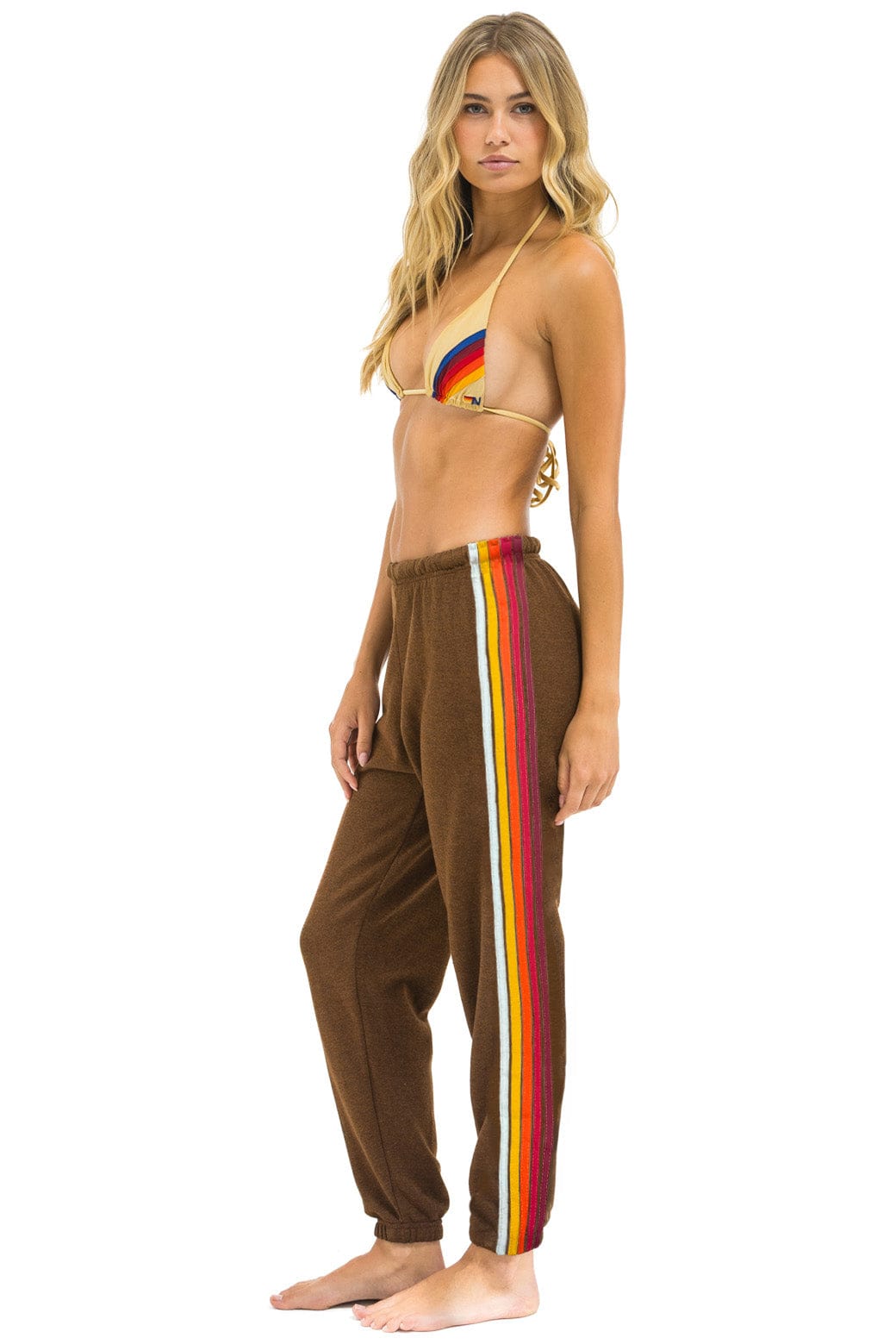 Retro 5 STRIPE SWEATPANTS - CHOCOLATE RAINBOW WHITE