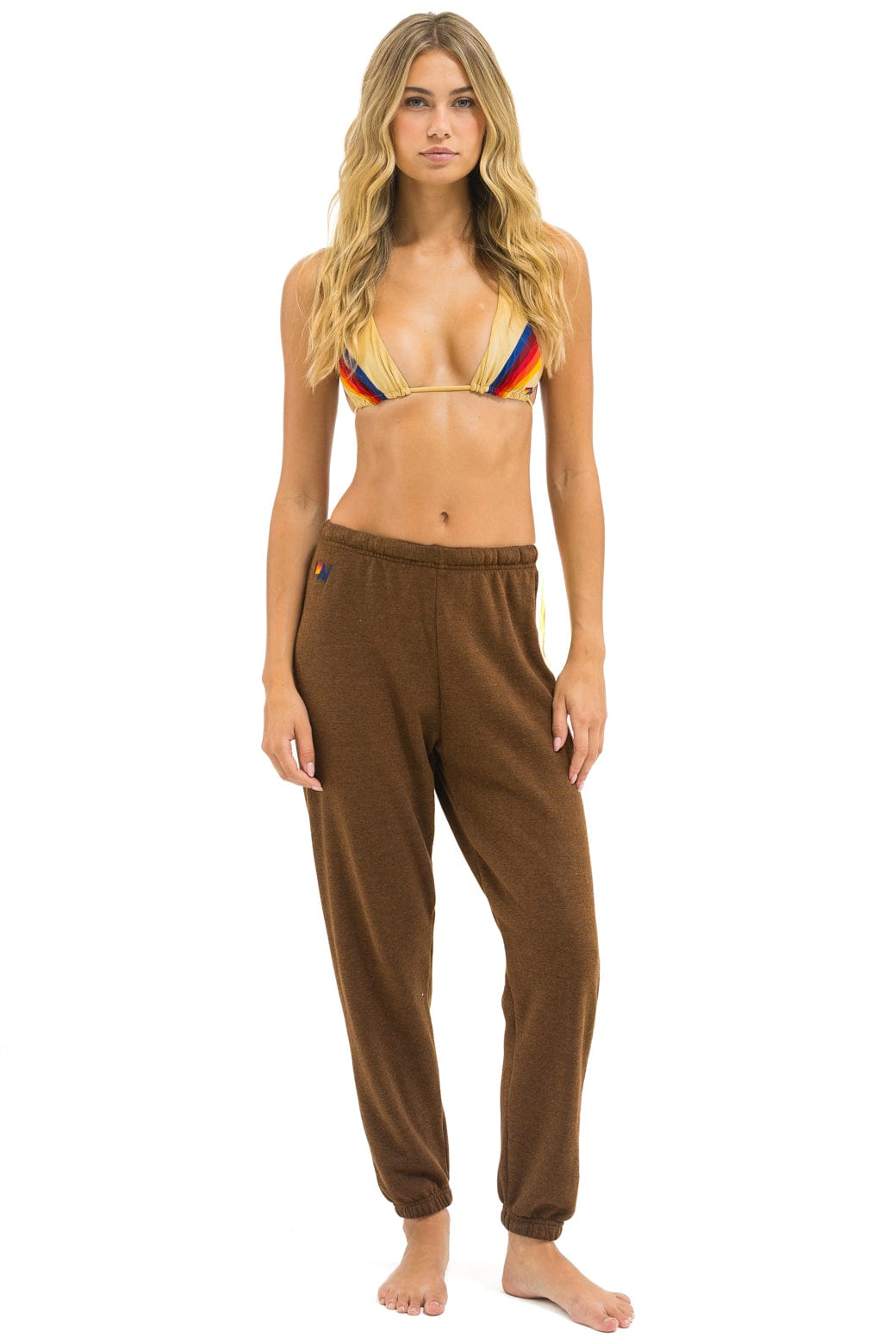 Retro 5 STRIPE SWEATPANTS - CHOCOLATE WHITE NEON