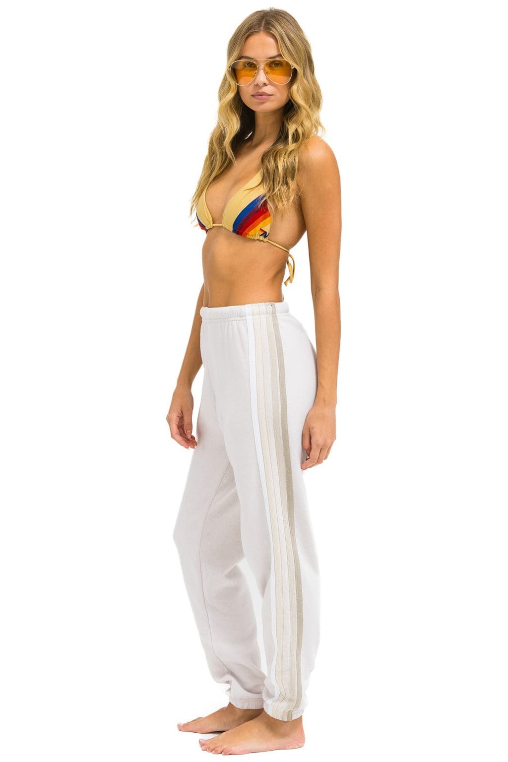 Retro 5 STRIPE SWEATPANTS - DOVE WHITE GREY