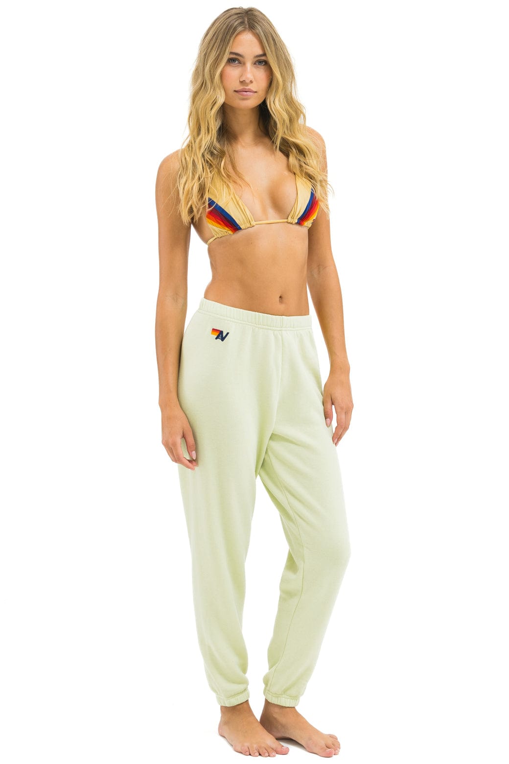 Retro 5 STRIPE SWEATPANTS - LIME CREAM WHITE NEON