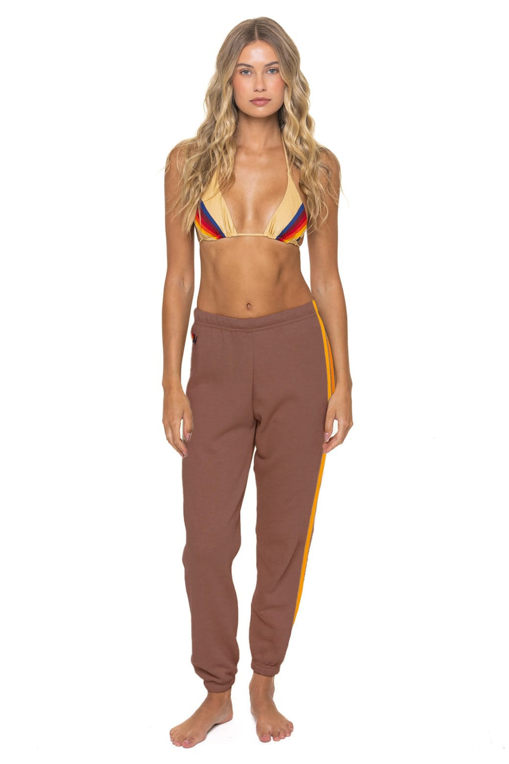 Retro 5 STRIPE SWEATPANTS - MOCHA