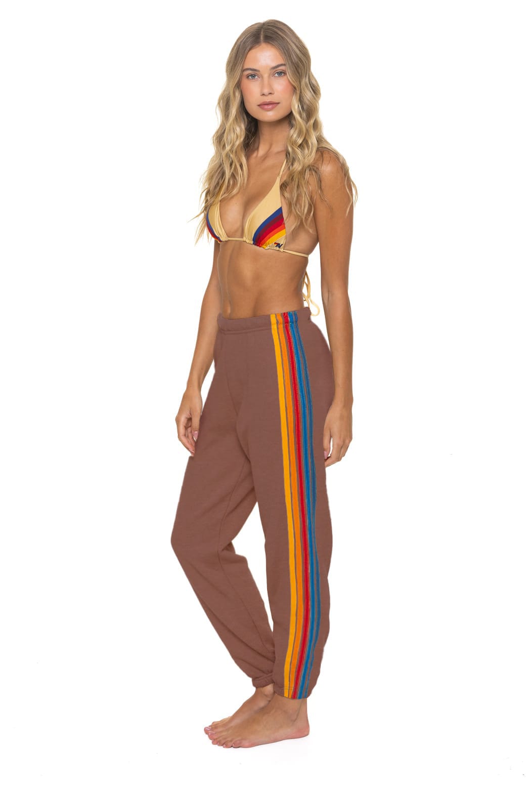 Retro 5 STRIPE SWEATPANTS - MOCHA