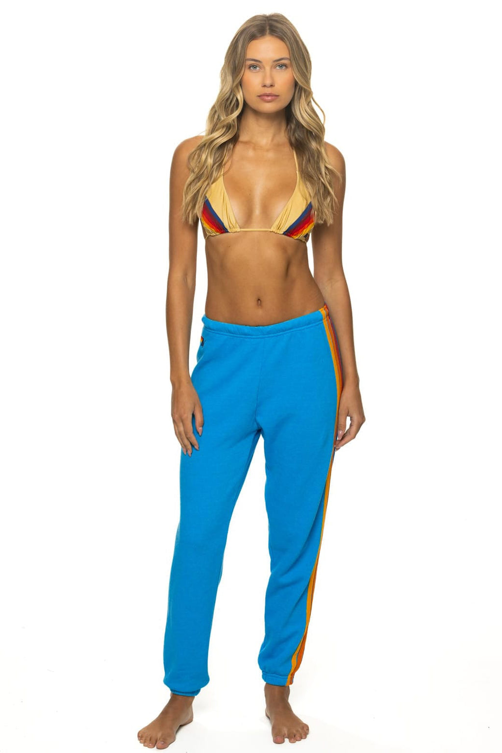 Retro 5 STRIPE SWEATPANTS - NEON BLUE