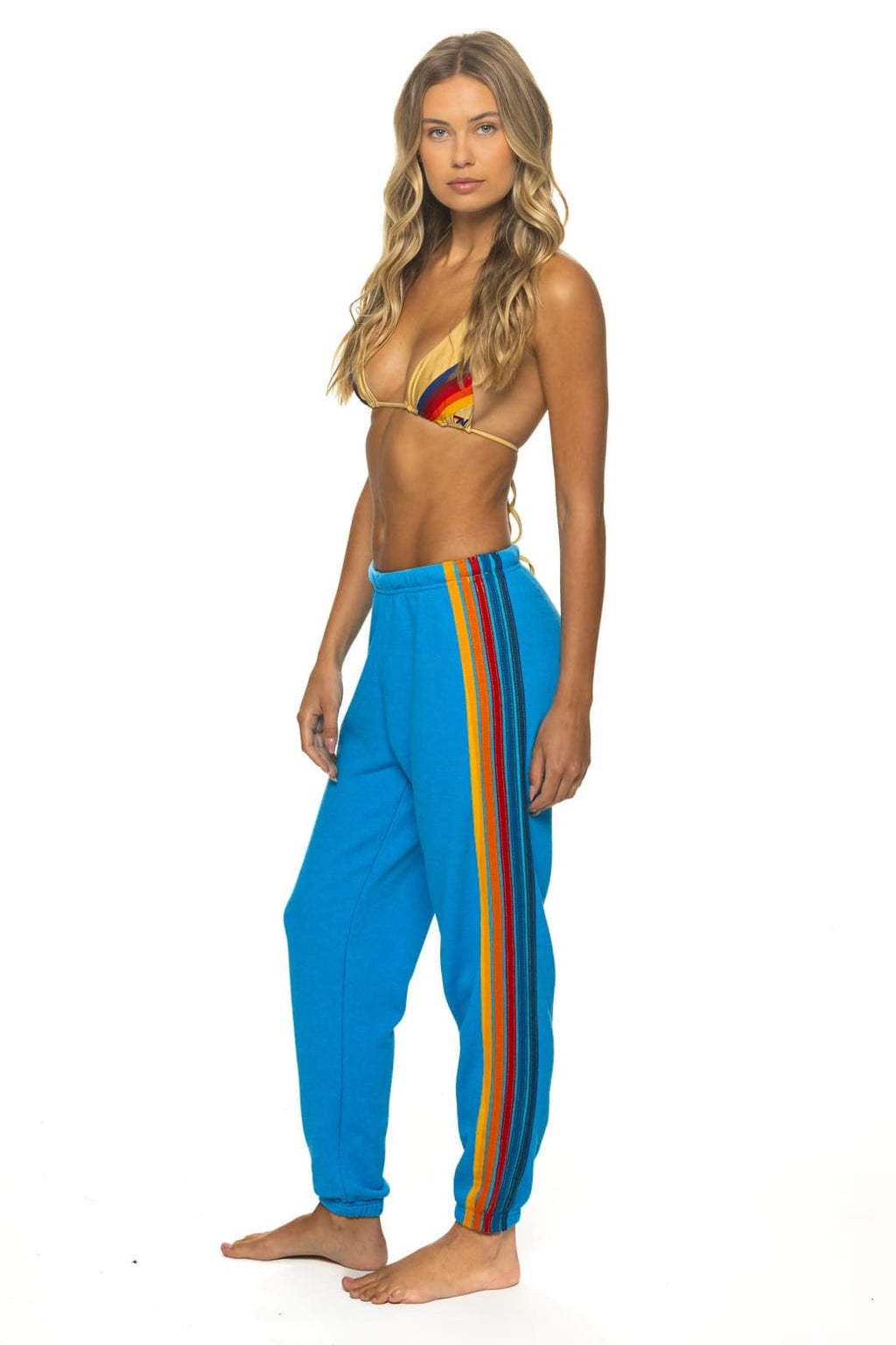 Retro 5 STRIPE SWEATPANTS - NEON BLUE