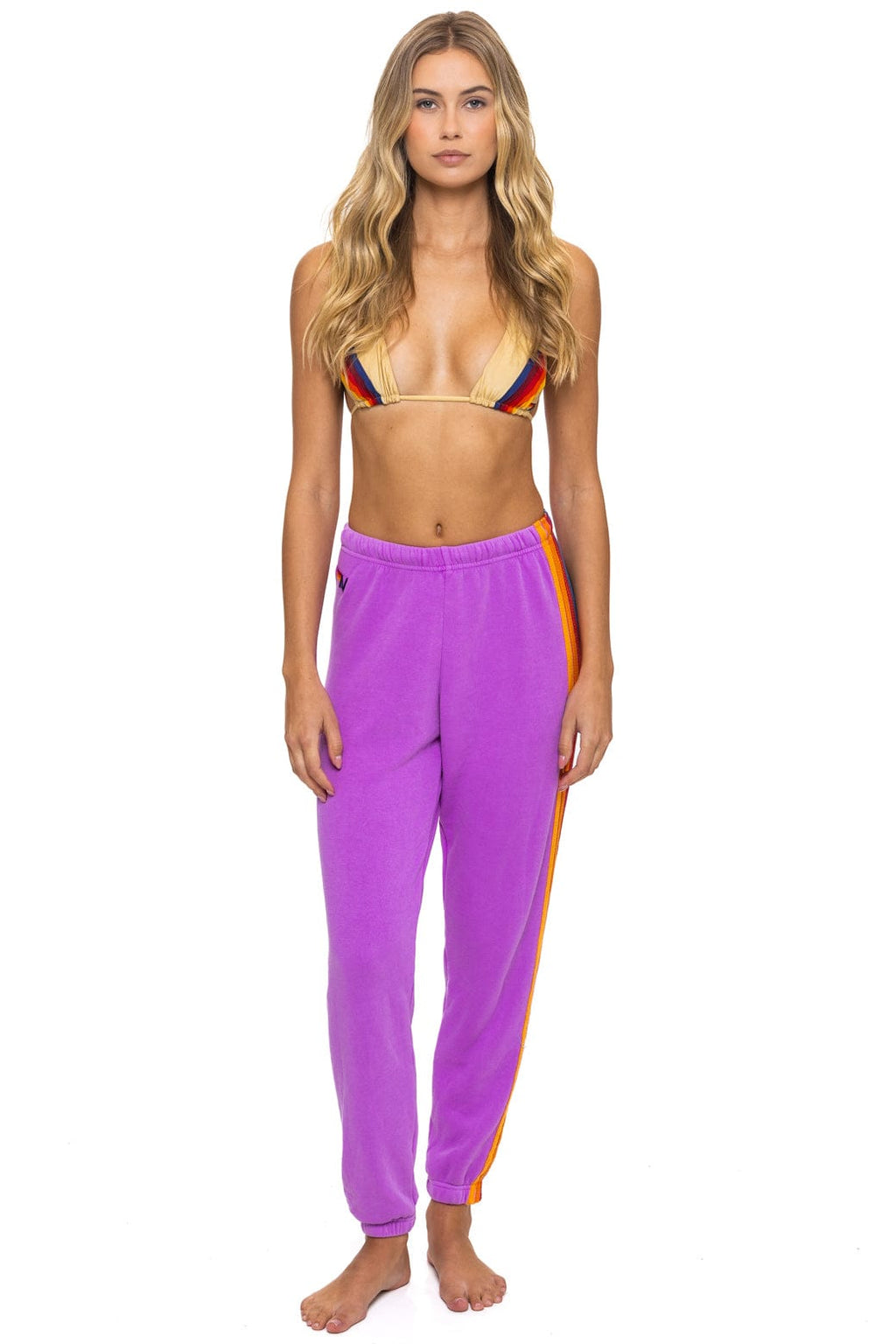 Retro 5 STRIPE SWEATPANTS - NEON PURPLE