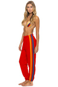 Retro 5 STRIPE SWEATPANTS - RED
