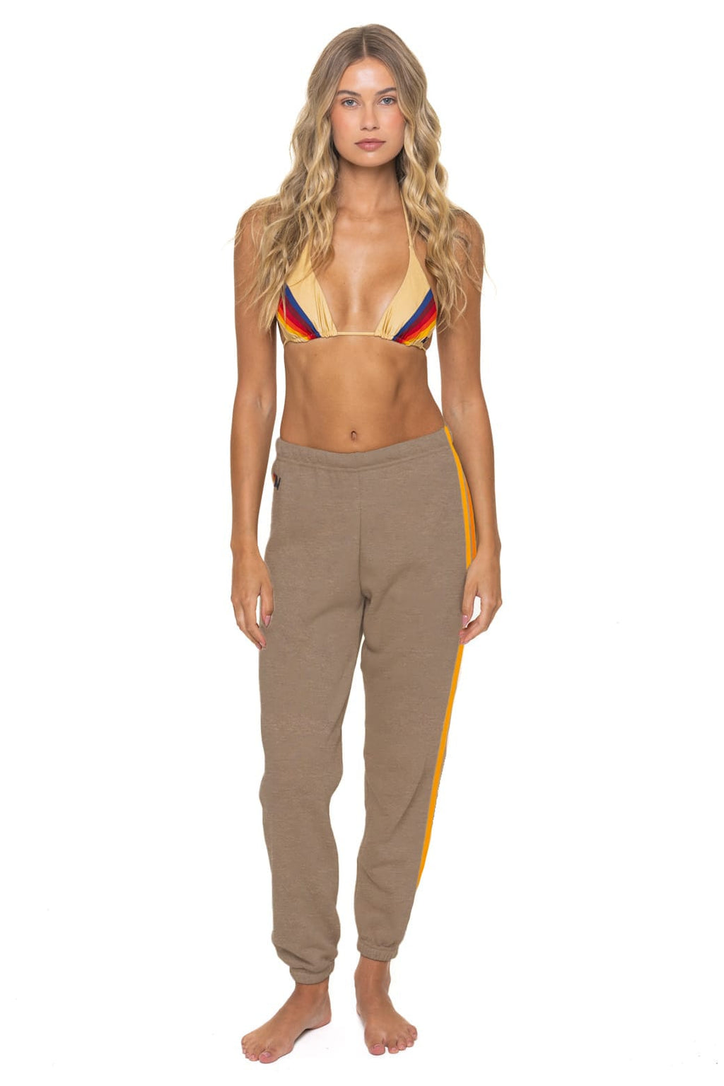 Retro 5 STRIPE SWEATPANTS - TAUPE