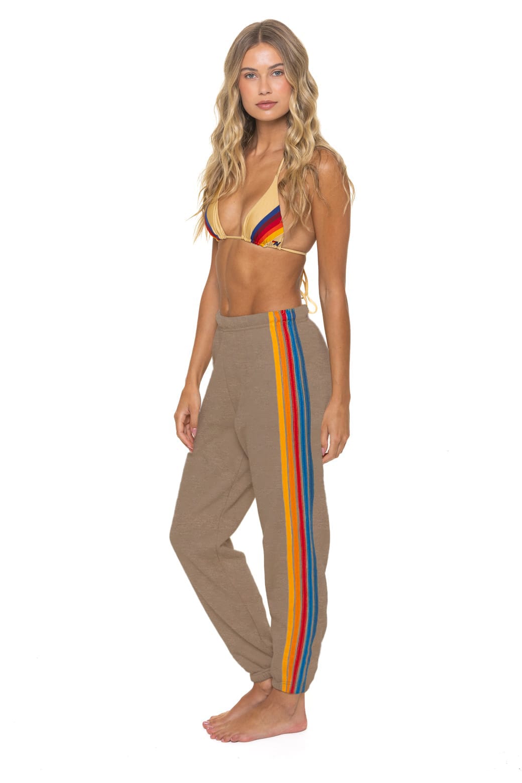 Retro 5 STRIPE SWEATPANTS - TAUPE