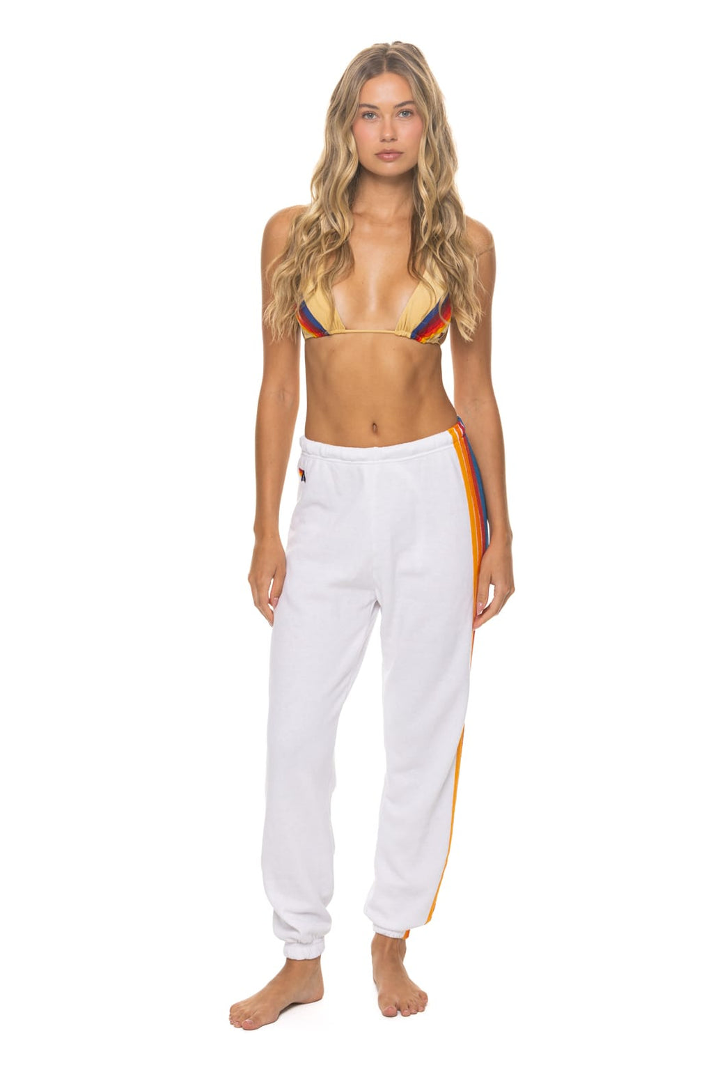 Retro 5 STRIPE SWEATPANTS - WHITE