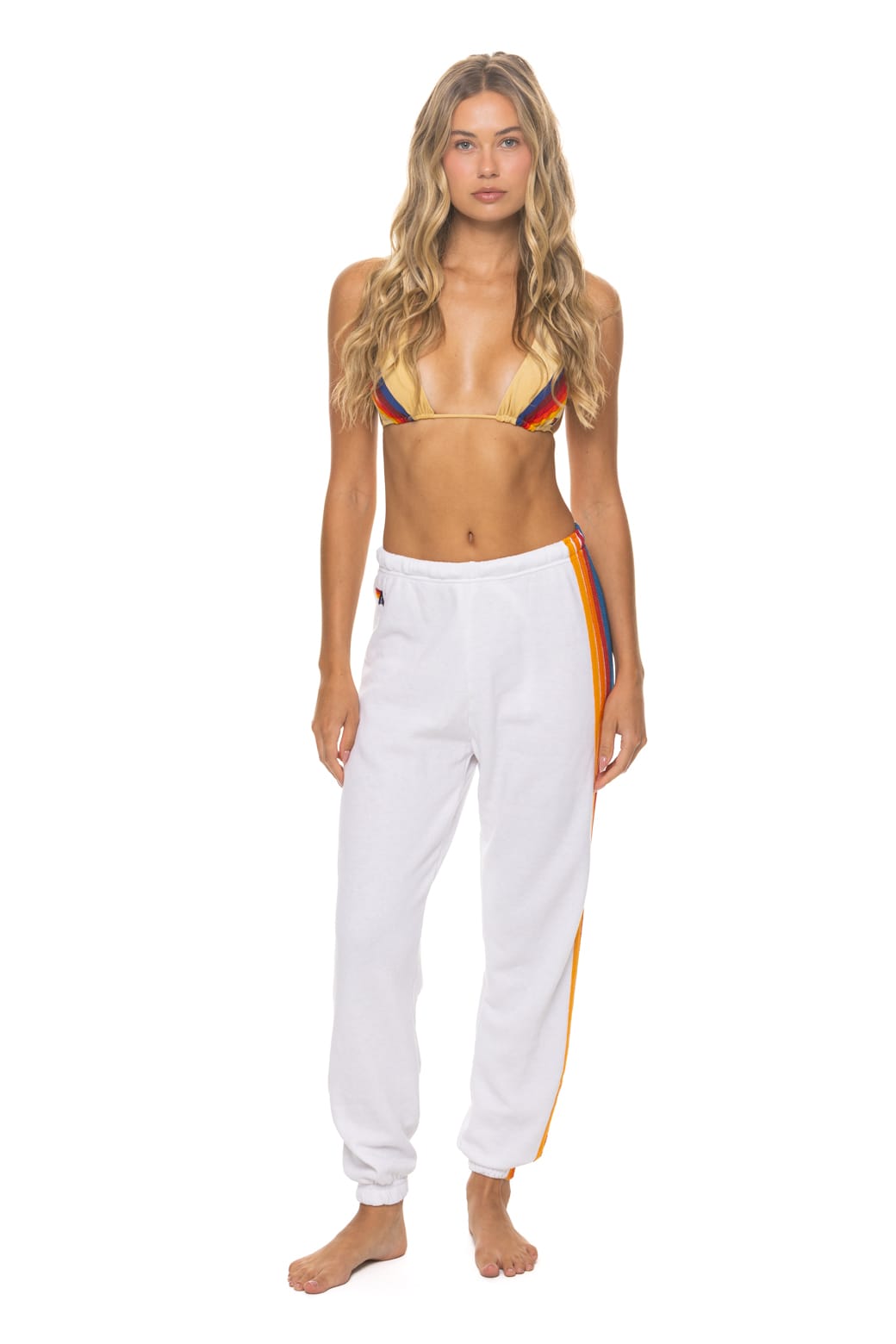 Retro 5 STRIPE SWEATPANTS - WHITE