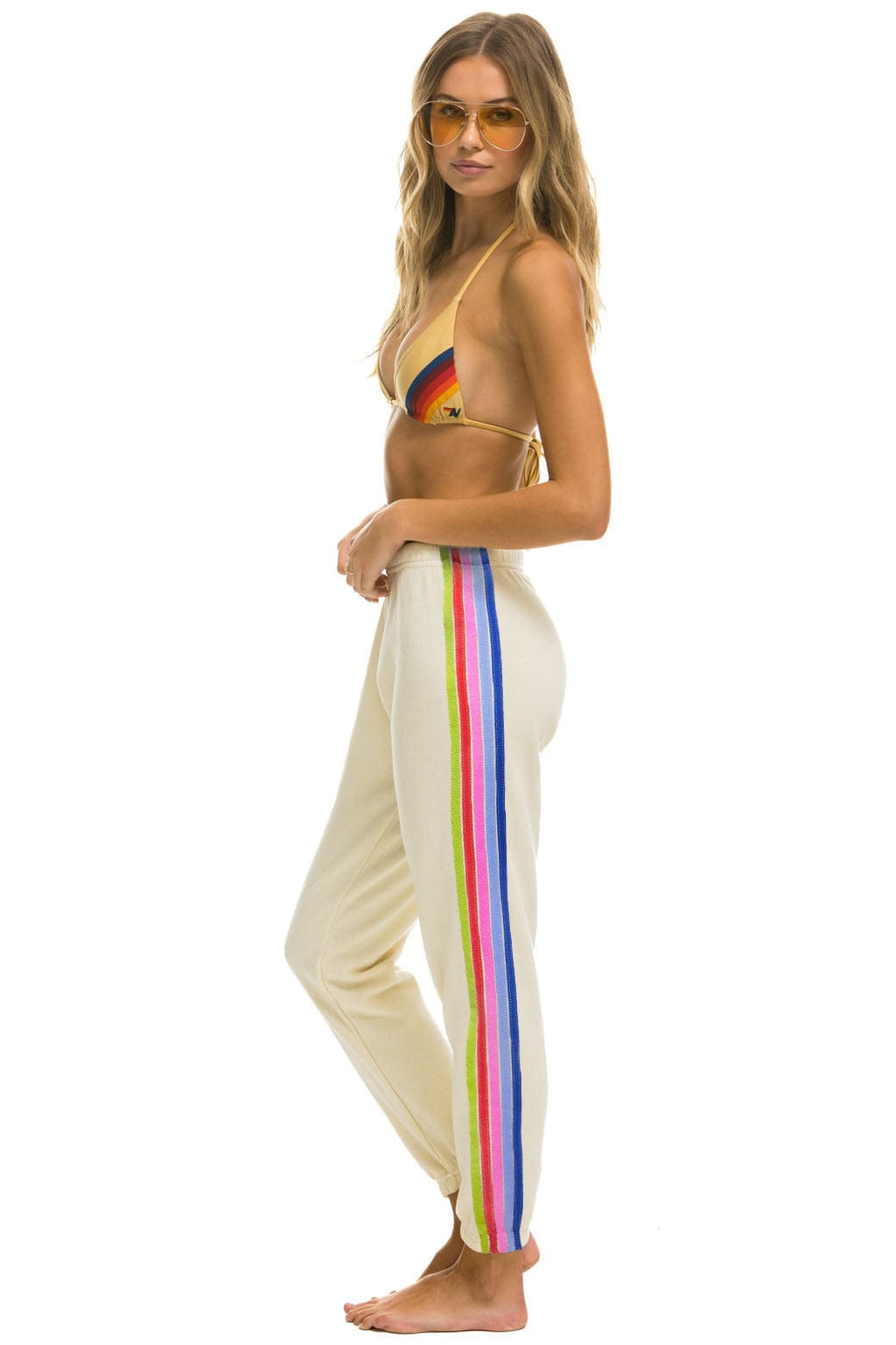 Retro PELOTON 2024 5 STRIPE SWEATPANTS - VINTAGE WHITE
