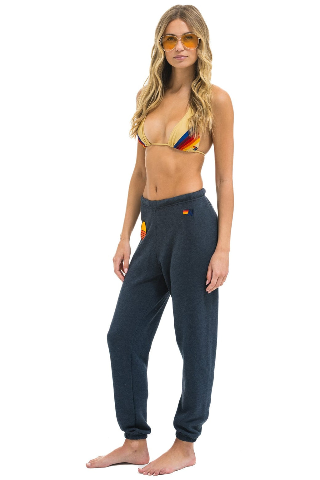 Retro SUNSET PATCH SWEATPANTS - CHARCOAL