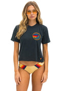Retro AVIATOR NATION SMALL LOGO BOYFRIEND TEE - CHARCOAL