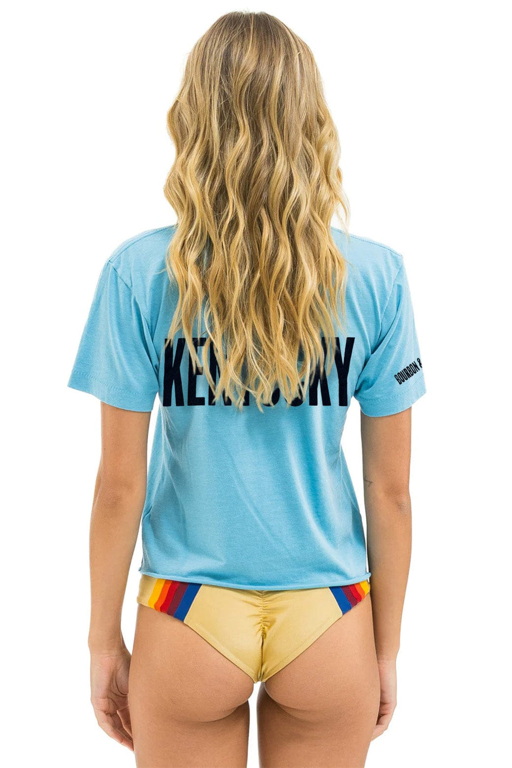 Retro BOURBON AND BEYOND 2025 BOYFRIEND TEE - AQUA