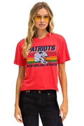 Retro NEW ENGLAND PATRIOTS HELMET BOYFRIEND TEE - FLASH RED