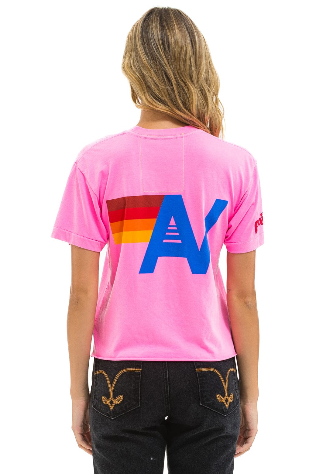 Retro PHILLIES AVIATOR NATION BOYFRIEND TEE - NEON PINK