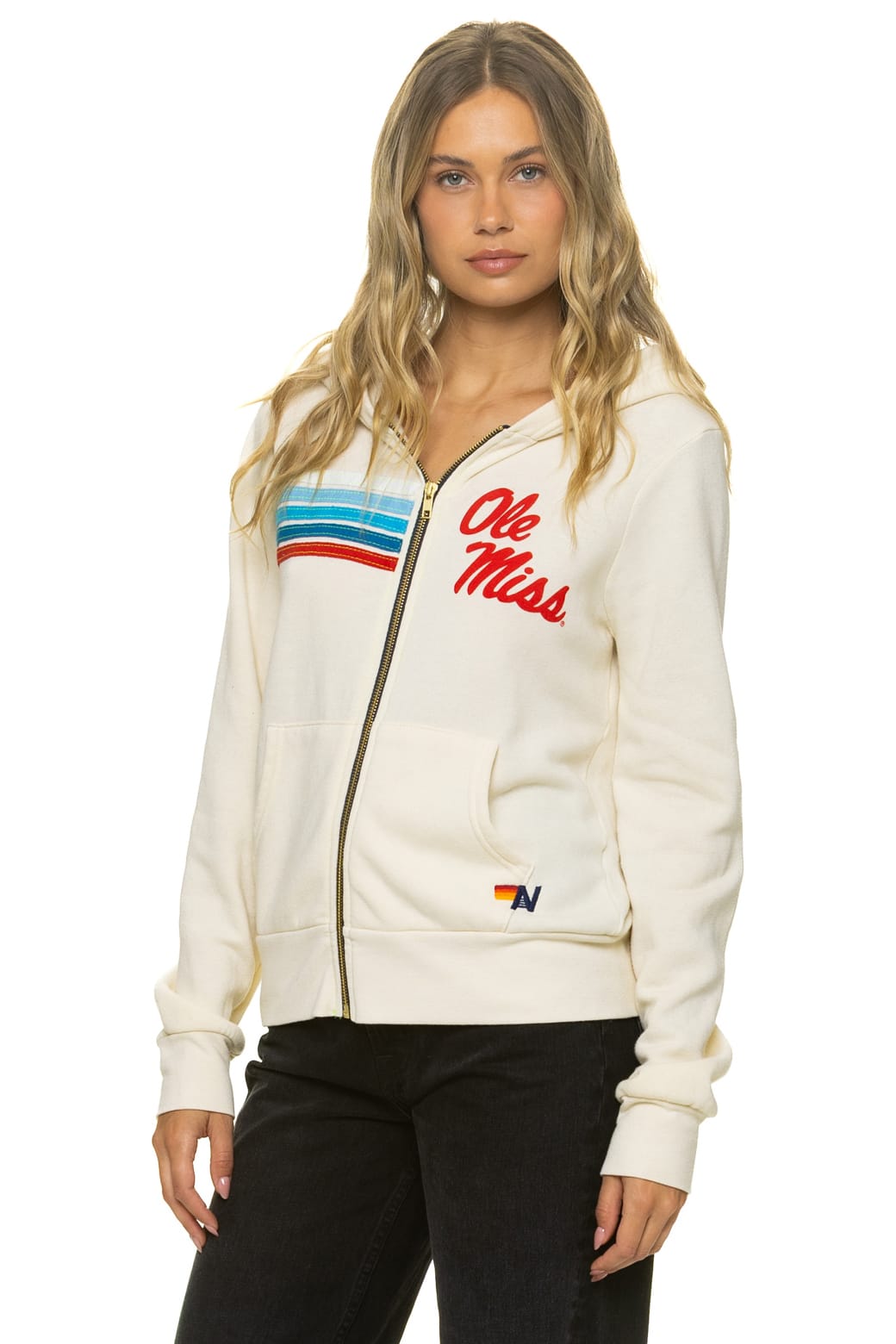 Retro OLE MISS 2026 ZIP HOODIE - VINTAGE WHITE