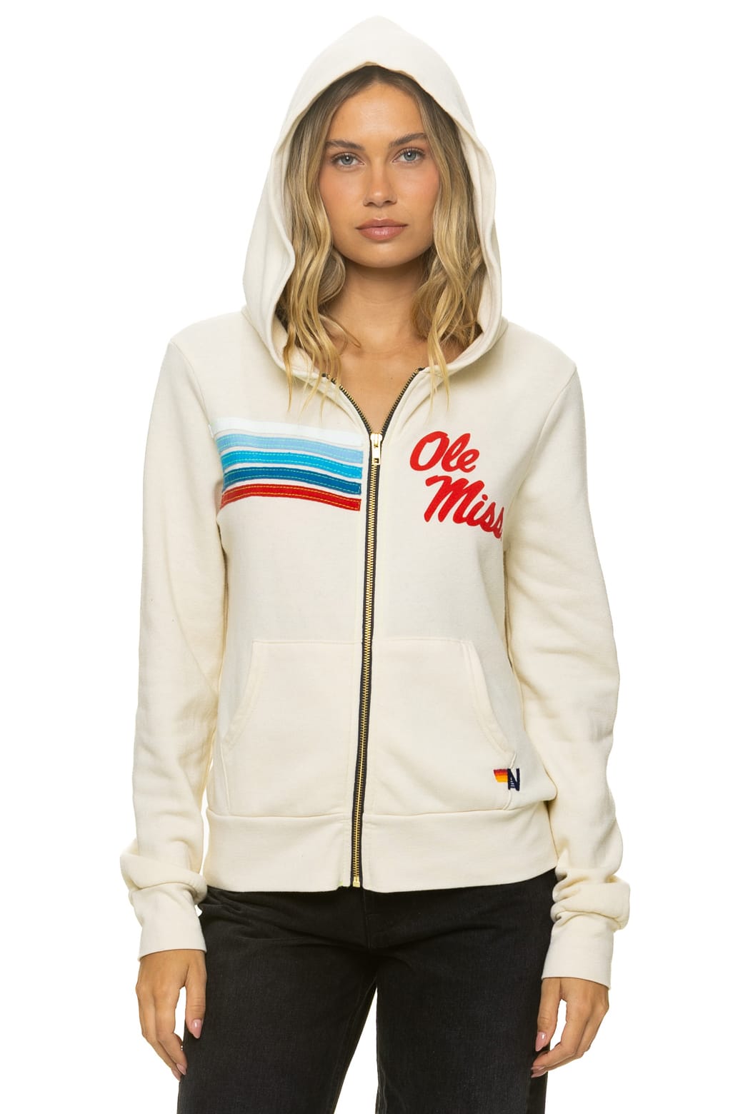 Retro OLE MISS 2026 ZIP HOODIE - VINTAGE WHITE