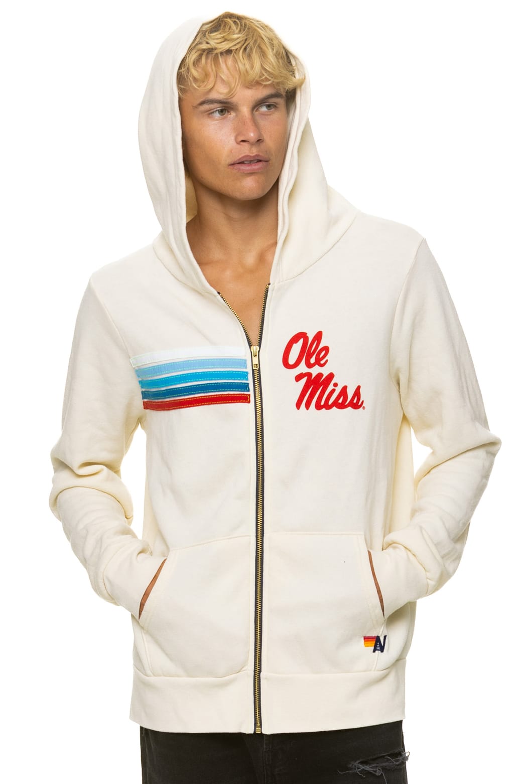 Retro OLE MISS 2026 ZIP HOODIE - VINTAGE WHITE