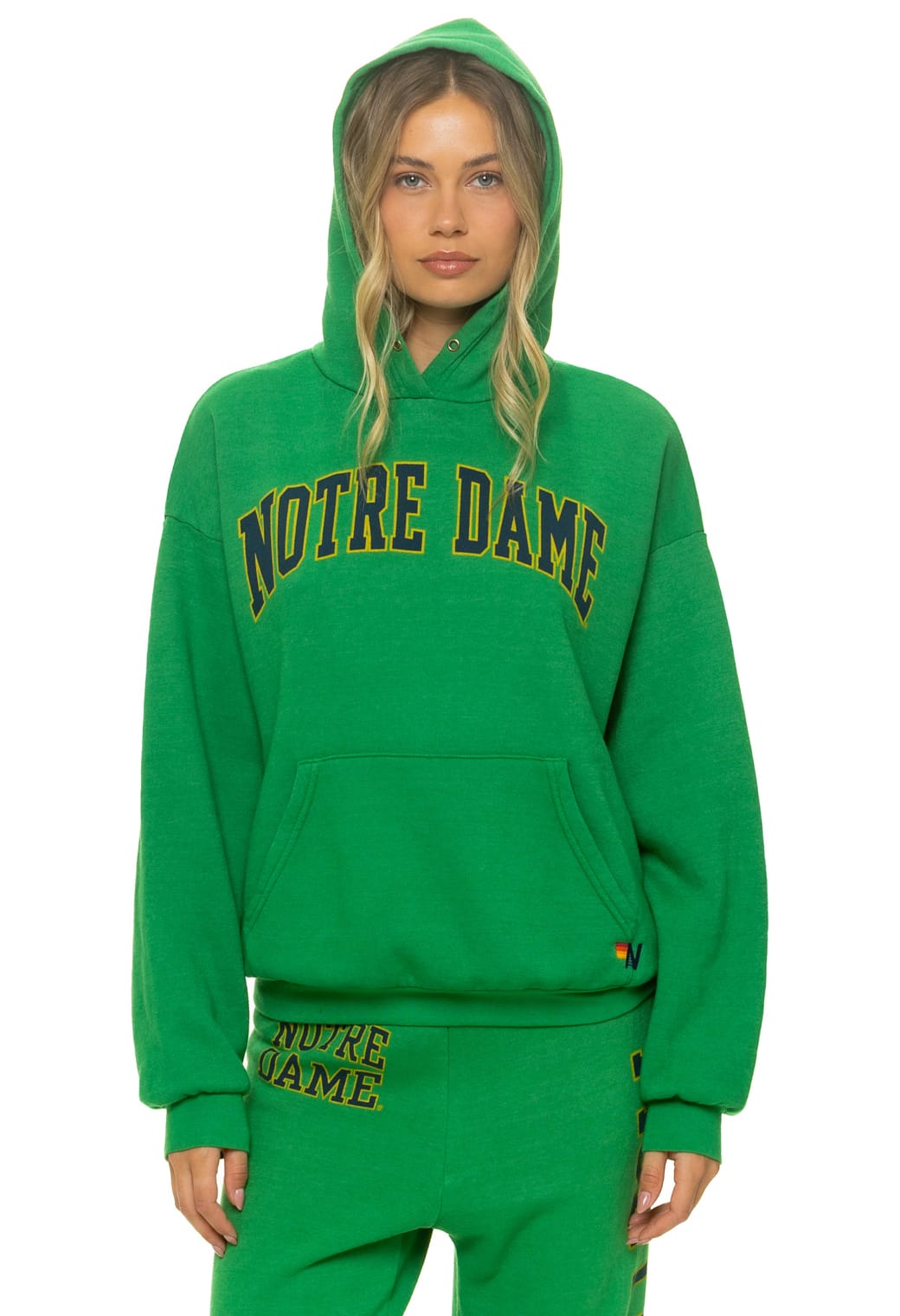 Retro NOTRE DAME 2026 PULLOVER HOODIE RELAXED - KELLY GREEN